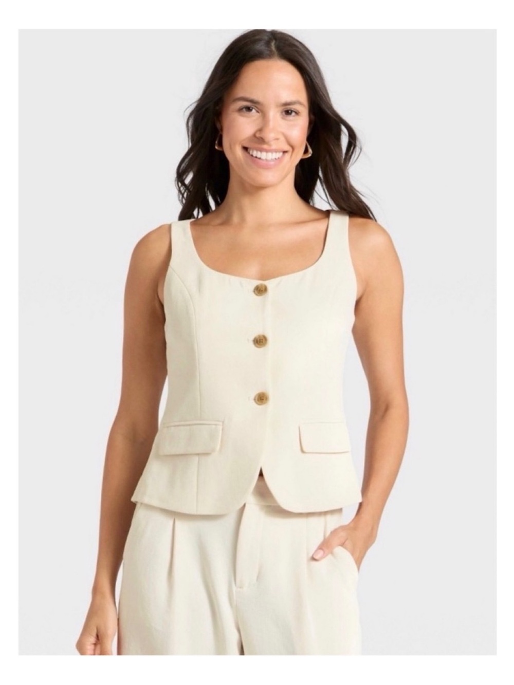A New Day-Signature Crepe
Sleeveless Scoop Vest-Size S